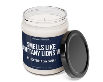 Smells like a nittany lions win candle, unique gift idea, penn state gift candle, penn state nittany lions, game day decor, sport candle