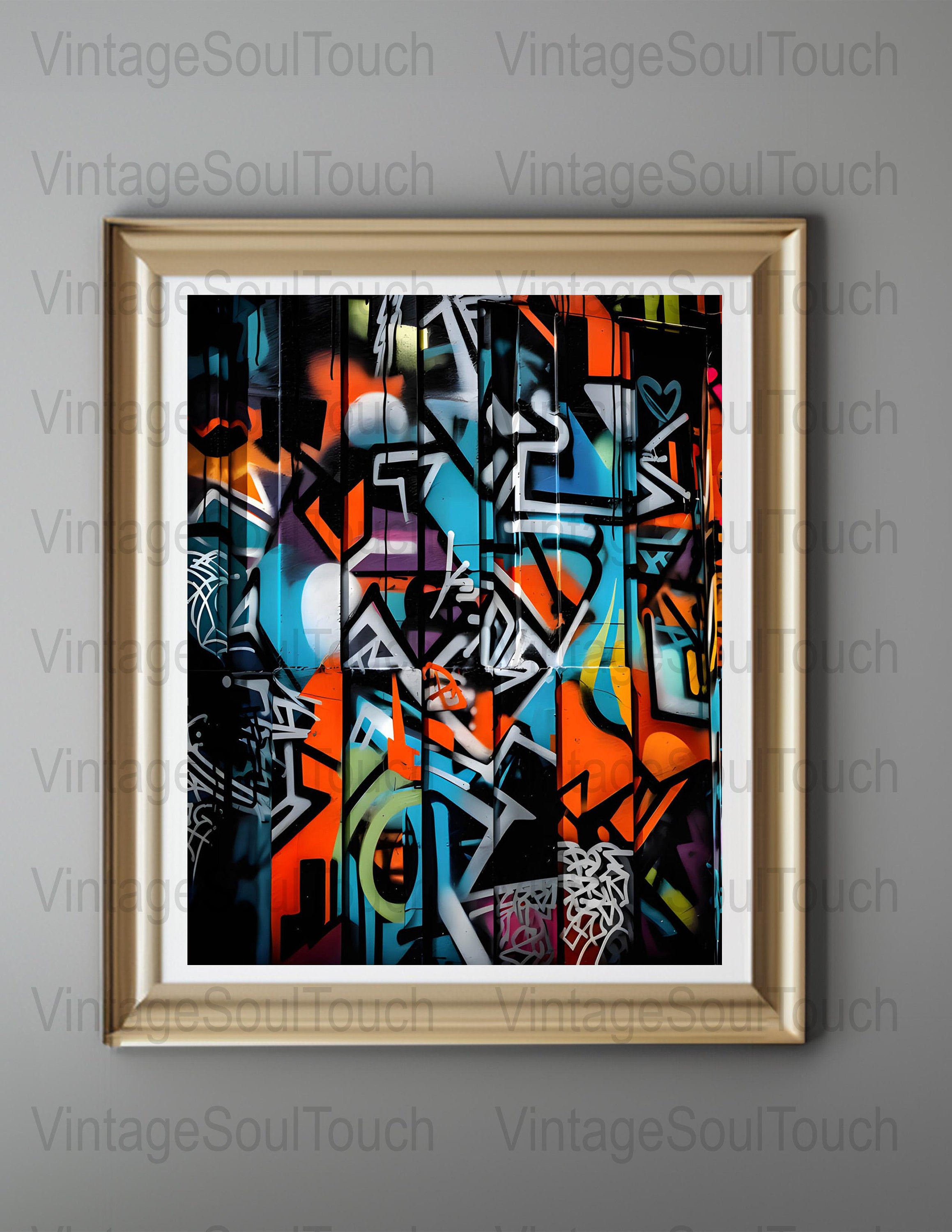 アート・デザイン・音楽 Gustavo GAILLEBOTTE Funny Music Graffiti Abstract Artwork Glass Print Wall Art