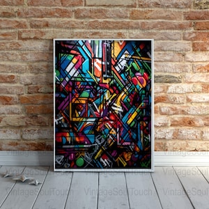 Graffiti Wall abstract Art - 70s 80s Retro Art- Instant Download - Street Art Pop - Urban Artwork - Vintage Street Art Revival Classics