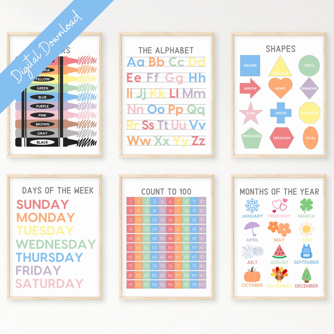 Classroom Learning Prints - Pastel - Etsy