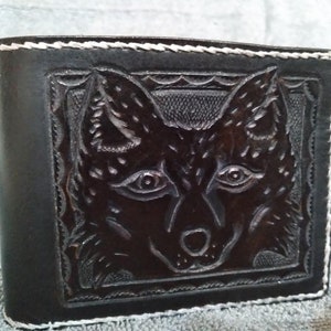 Carteira Bi-Fold em Pele Castanho Chocolate/Fox Preta