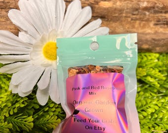 Organic Dried Rose Mix for Hermit Crabs, Garden Grown Foraging Food