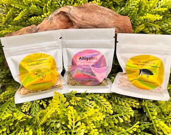 Allligator, Pernil, & Camarón Island Collection with microgreen color enhancing carotenoid.