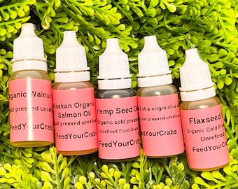 Oils for Hermit Crabs - Organic, cold pressed unrefined. Combo or individuals.
