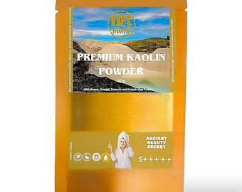 Huked Kurkuma Maskenpulver | Natürliche Gesichtsbehandlung mit Kaolin, grüner Tonerde & Kichererbse | 40g