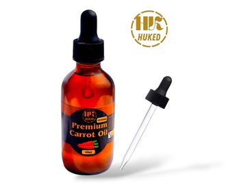 Huked Essential Carrot Oil 60ml, Cold-Pressed  - Handmade in Wolverhampton, UK
