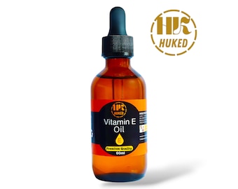 Natural Vitamin E Oil, Huked, For Skin, Hair, Nails (60ml)