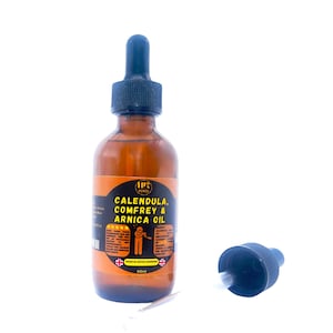 Huked Calendula, Comfrey & Arnica Oil | Nourishing | Calming Oil | Botanical Oil | All-Natural Oil | Infusion Oil - 60ml