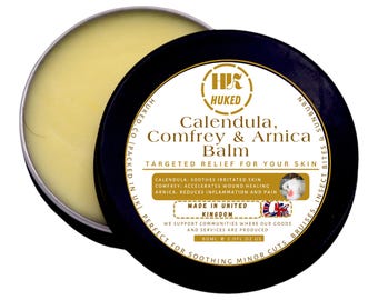 Huked Calendula, Comfrey & Arnica Nourishing Cream Balm | All-Natural | Herbal Blend | Herbal Infusion Cream | Skin Care  - 60ml