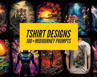 100+ T-shirt Designs Midjourney Prompts, AI Art, Midjourney Prompt, Midjourney AI Art, Learn Midjourney, Digital Art, AI Generate, Art Print