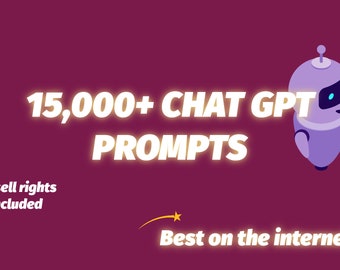 15000+ ChatGPT Prompts with Resell Rights | Make Money Online with AI | Passive Income | Commercial Use PLR Bundle Lot | Business Idea