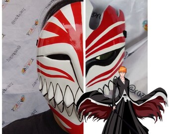 Bleach Ichigo Murasaki Hollow Mask Wooden Mask Anime Cosplay - Etsy