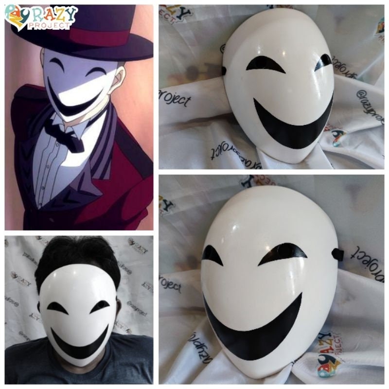 RARE!! Kagetane Hiruko Black Bullet Mask Wooden Mask Cosplay