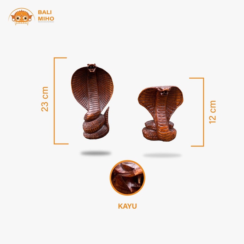 Wooden Cobra Snake Statue Cobra Statue Wooden Snake Statue Wooden