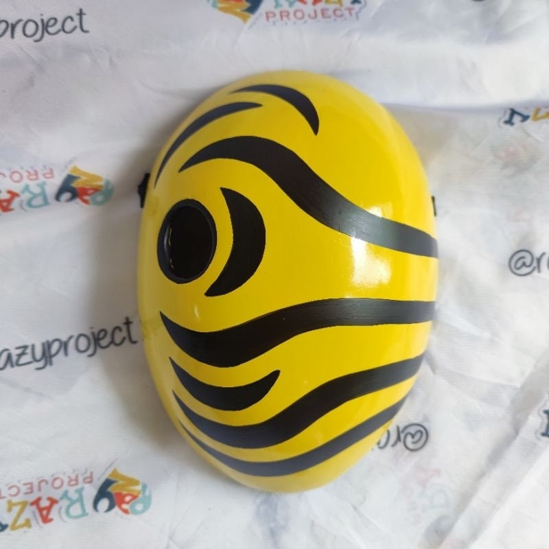 Tobi Obito Uchiha Mask Wooden Anime Cosplay Orange & Yellow Etsy