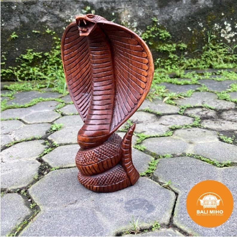 Wooden Cobra Snake Statue Cobra Statue Wooden Snake Statue Wooden