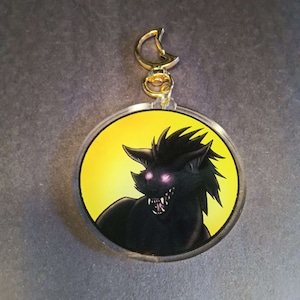 Full Moon Werewolf Double-Sided Acrylic Charm