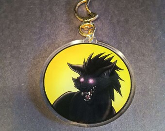 Full Moon Werewolf Double-Sided Acrylic Charm