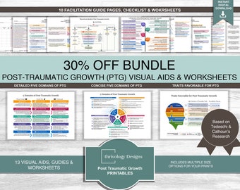 Post-Traumatic Growth Visual Aids Bundle, Therapist Tools (Digital Download)