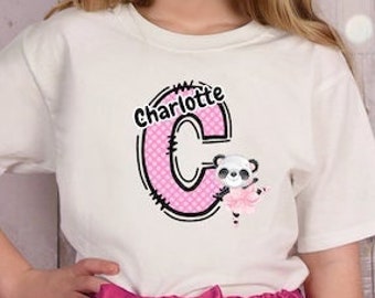 Carta de bailarina personalizada para niños pequeños, diseño de camiseta con nombre, camiseta de ballet, regalo para niños pequeños, camisa de niña, personalizable, hecha a pedido