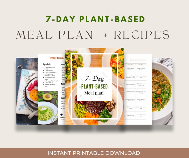 7-day Plant-based High Protein Meal Plan | Healthy Vegan Recipes for ...