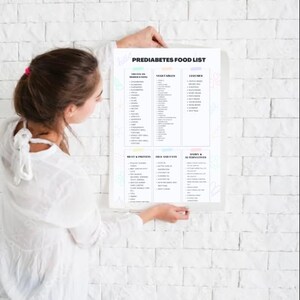 Pre Diabetic Food List | Prediabetes Diet Food Chart Printable PDF - Etsy