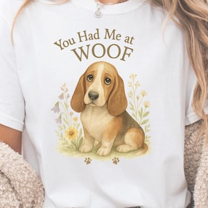 Basset Hound Shirt, Sweet Dog Lover Tee, Cute Basset t-shirt, Dog Mom Dad Gift, You Had Me At Hello, Hound Dog Love tshirt, Basset TShirt