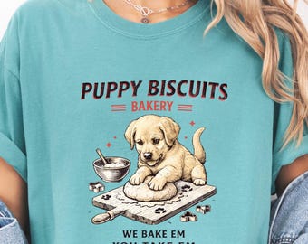 Comfort Colors Funny Yellow Lab Shirt, Dog Owner Tee, Cute Dog Baking TShirt, Labrador Puppy Biscuit Bakery T, Dog Lover Gift, Funny Dog Tee