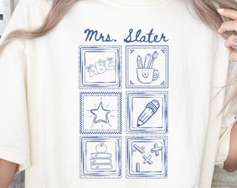 Custom Teacher Shirt, Comfort Colors School TShirt, Personalized Back to School t-shirt, Teacher Gift, Elementary Teacher Graphic Top