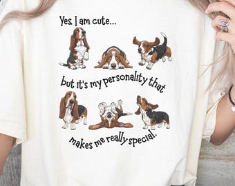 Basset Hound TShirt, Dog Lover Top, Cute Basset Shirt, Dog Mom Dad Gift, Hound Dog Tee