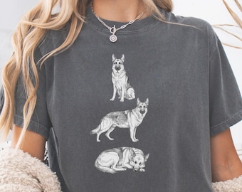 German Shepherd Shirt, German Shepherd Graphic Tee, Dog Lover Gift, Comfort Colors t-shirt, Brave Dog TShirt, Shepherd Mom Gift, GSD Top