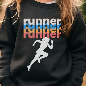 Girl Runner Sweatshirt, Youth Running Team Shirt
