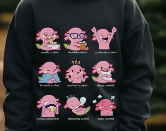 Fun Kid Axolotl Sweatshirt Animal Axolotl Kid Graphic Shirt Playful Axolotl Everyday Activity Top Funny Axolotl Theme Birthday Gift Axolotl