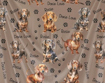 Personalized Dachshund Velveteen Blanket: Custom Doxie Lover Gift