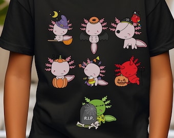 Kids Axolotl Halloween Tshirt, Axolotl Lover Tshirt, Youth Axolotl Halloween Costume Tshirt, Halloween Tshirt, Fall Tshirt