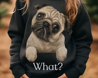 Kids Cute Pug Face Shirt, Pug Owner Shirt, Kid Dog Lover Shirt, Kid Fun Animal Shirt, Kid Cute Animal Shirt, Love Pug Sweatshirt, Pug Lover