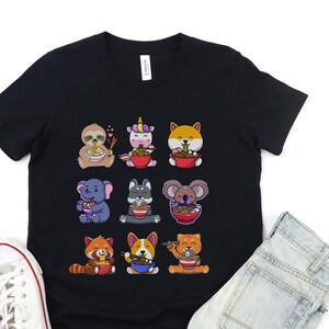 Ramen Life Shirt, Ramen TShirt, Noodle Lover Gift,  Kawaii Animal Top, Ramen Tee, Ramen Lover T-Shirt, Gift for Ramen Lover