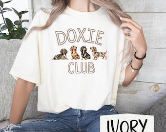 Dachshund Shirt, Doxie Club Tee, Cute Dog Lover Shirt, Dachshund Mom Gift, Funny Dog Shirt, Comfort Colors Style Tee, Dog Lover Gift