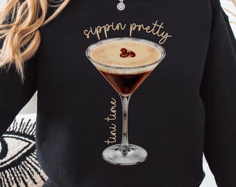 Espresso Martini-tröja, Tini Time Espresso-tröja, Espresso Martini-topp, Espresso Martini-älskare, Martini-tröja, Tjejresa