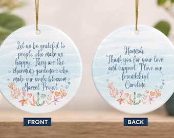 Custom Friendship Ceramic Ornament, Best Friend Gift for Her, Personalized Friendship Gift, Birthday Gift for Friend, Best Friend Ornament