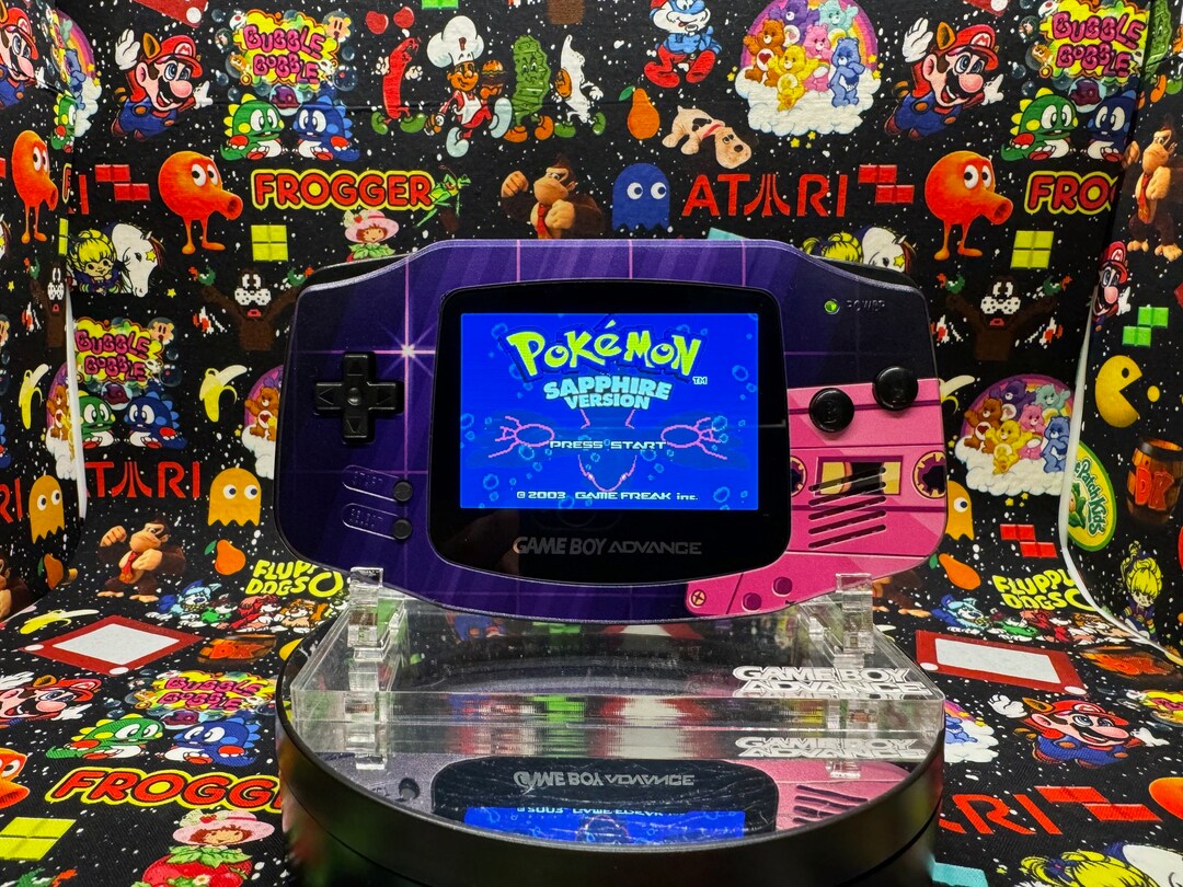 Modded Gameboy Advance With IPS Screen Upgrade and UV Printed Retro Six ...