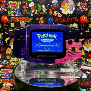Modded Gameboy Advance with IPS Screen Upgrade and UV Printed Retro Six Shell