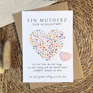 Herz Mutstein Kinder Glücksbringer Einschulung Affirmation Geschenk Enkelkind Schulkind Mutmacher Stein Glücksbringer Kindergarten