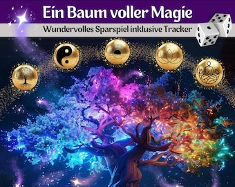 Magie Sparspiel Zauber Würfel Sparspiel neu Spiel Sparen Download Sparchallenge Umschlagmethode mehr Geld Sparen Spirit A6 Binder sparen