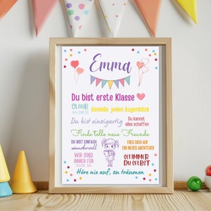 Mut machen Kinder Affirmation Poster Personalisiert Patenkind Geschenk Einschulung Tafel Kindergarten Affirmation Poster Sprüche