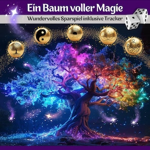 Magie Sparspiel Zauber Würfel Sparspiel neu Spiel Sparen Download Sparchallenge Umschlagmethode mehr Geld Sparen Spirit A6 Binder sparen