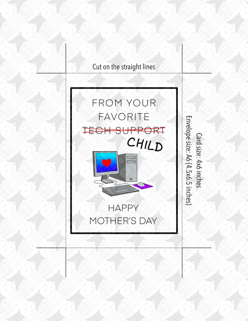 Printable Mother's Day Card Printable Greeting Cards Funny Mother's Day Printable Card Sarcastic ...