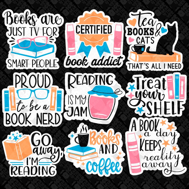 Goodnotes Stickers Collection Book Lovers Digital Sticker Pack Colorful Digital Sticker IceBear Sticker Planner Sticker image 2