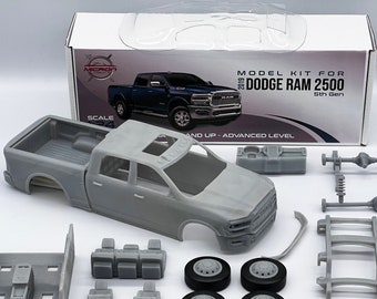 1:25 RAM 2500 5th Gen Resin Model Kit With Rubber Tires and Clear Parts