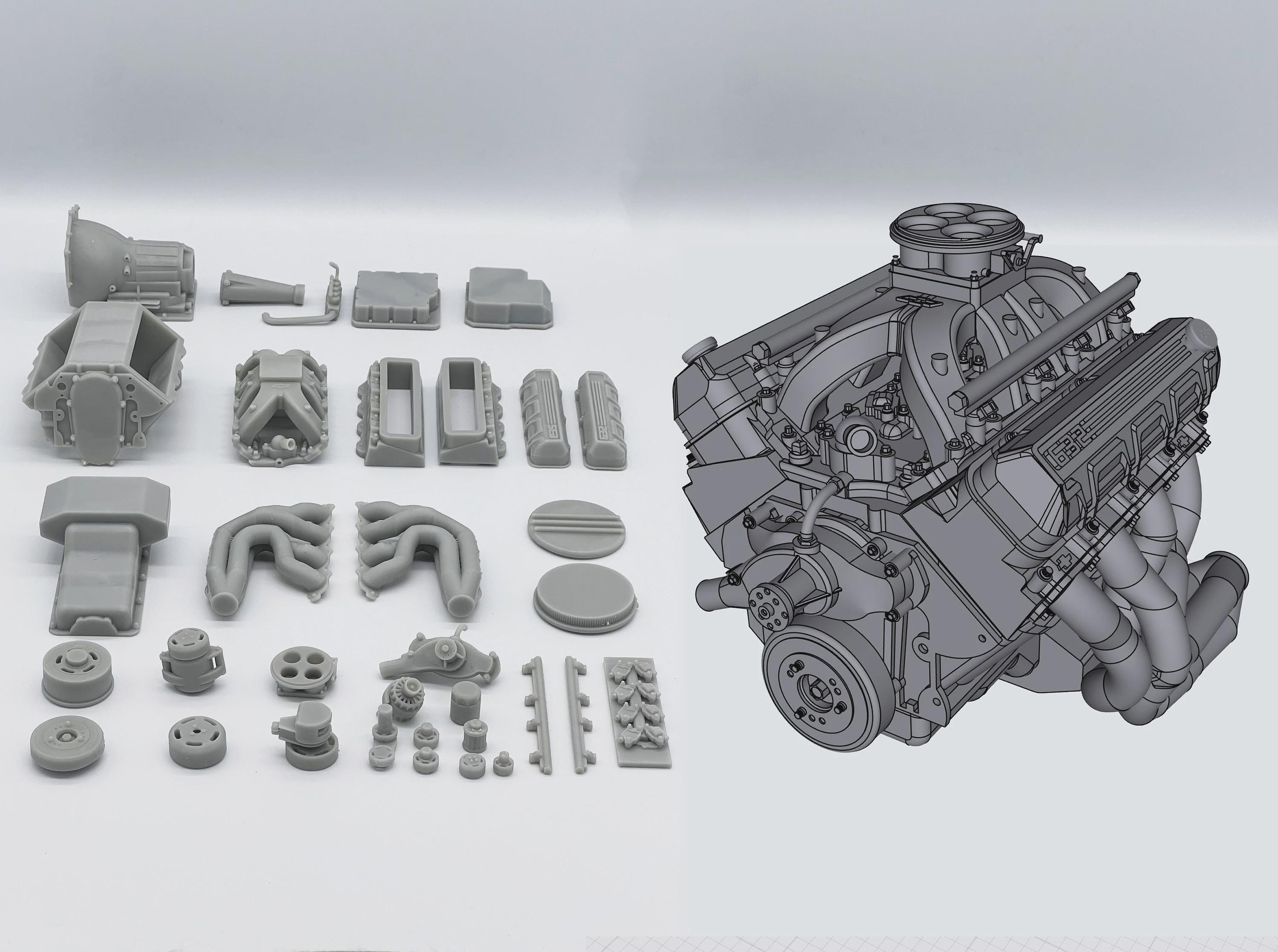 Chevy 632 Crate Engine Kit | Scales 1/64 1/24 1/25 1/18 1/16 1/10